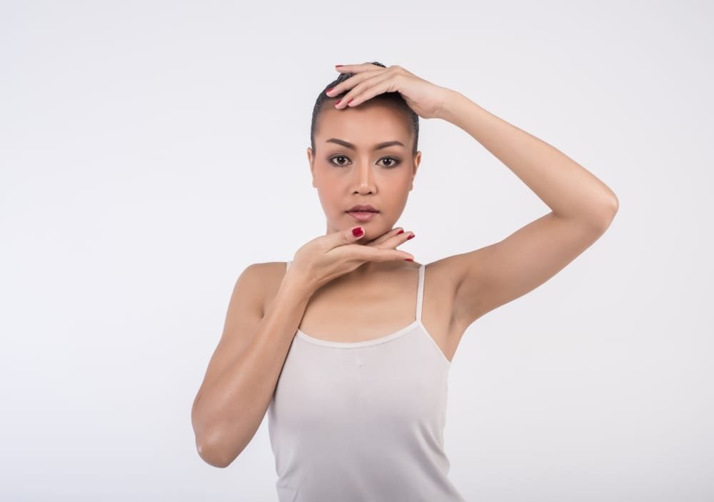 beautiful young woman with clean fresh skin after laser hair removal