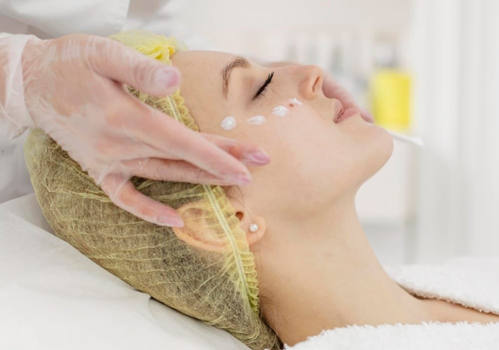 woman in clinic for anti aging treatment