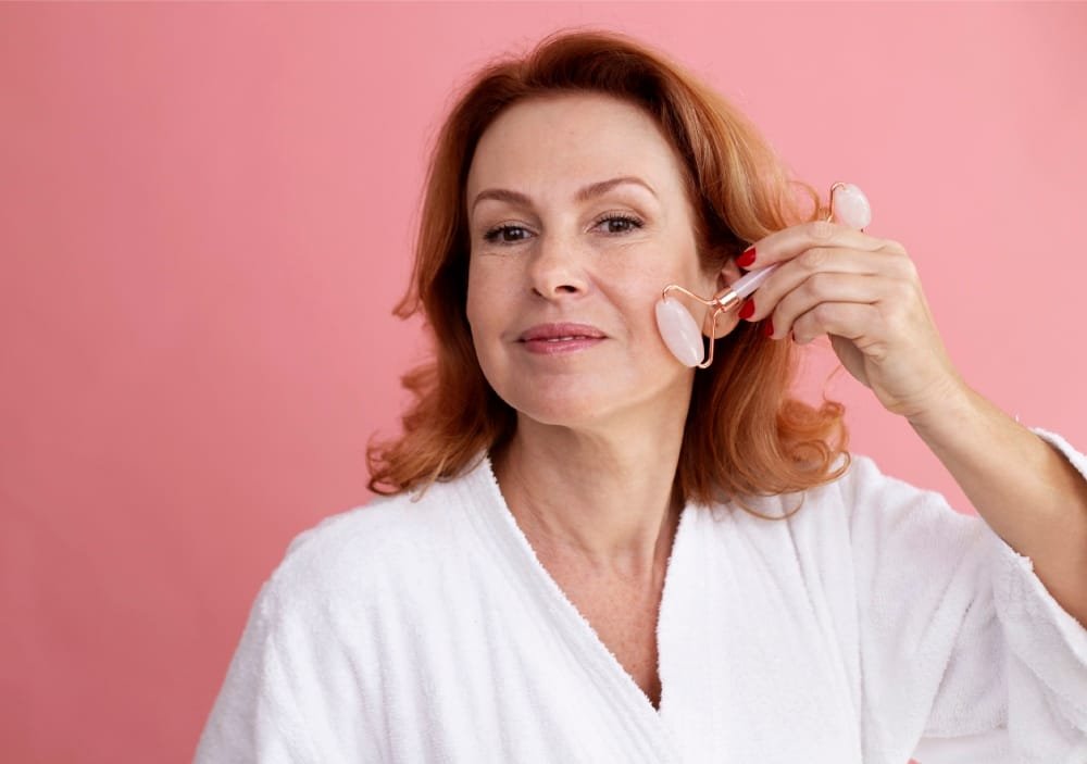 woman ongoing anti-aging procedure woman ongoing anti-aging procedure