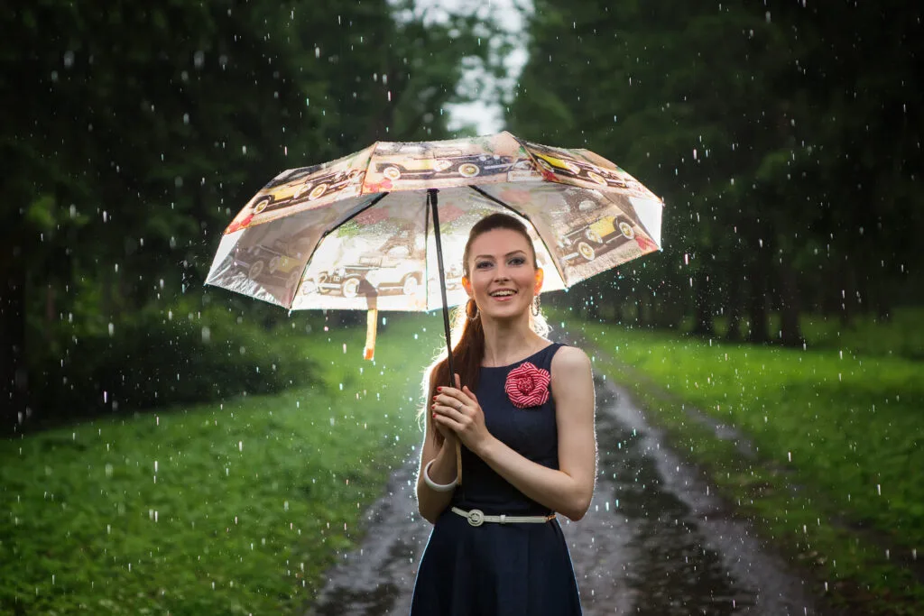 Monsoon with glowing skin and healthy hair