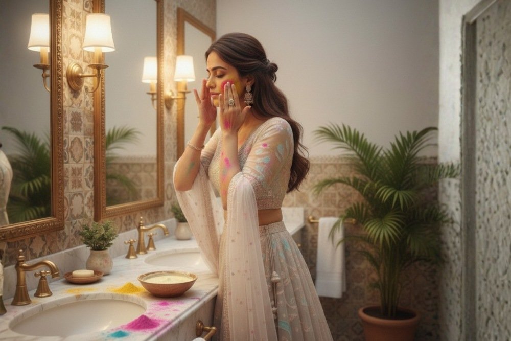 How to Remove Stubborn Holi Colours from Skin and Hair Safely